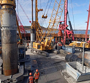Over 30% of the bored piles for the Lena Bridge supports are completed