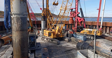 Over 30% of the bored piles for the Lena Bridge supports are completed